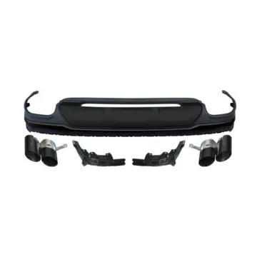 Black Optional SQ7 Rear Diffuser with Tips for Audi Q7 2020+