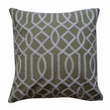 Decorative Linen Embroidery Cotton Cushion, Measures 45x45cm