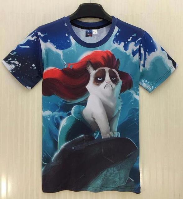 Mens 3d lion Print T shirt 100 polyester shirts