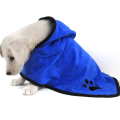 Albornoz de perro absorbente de microfibra grande azul