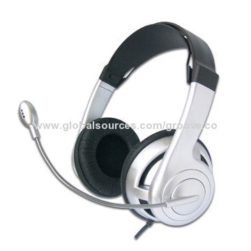 Computer Headset with Microphone, Available in Silver and Black