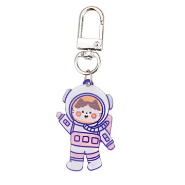 Custom Acrylic Keychain with Anime Print and Glitter Charm