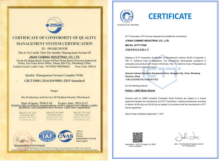 laminate flooring certificate