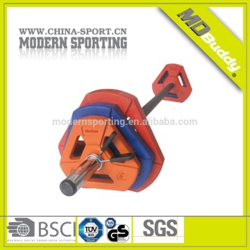 20kgs high grade strength training vinyl coated barbell in gym