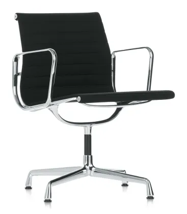 mid century modern black leather office desk chair