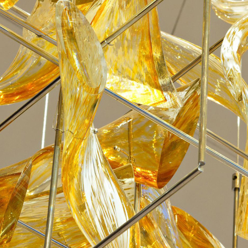 Unique design lobby crystal amber pendant lighting