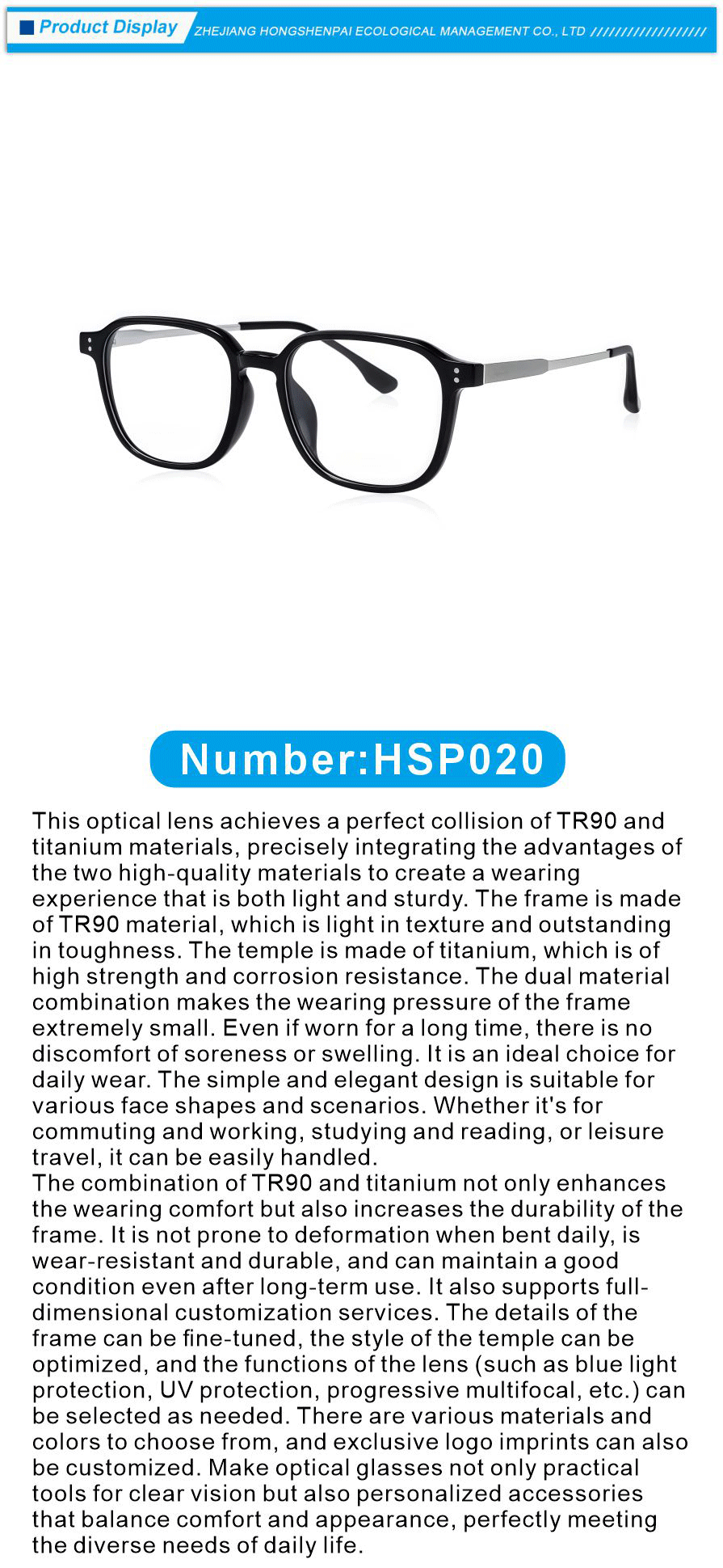 Optical Glasses Hybrid Material