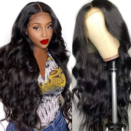 Wholesale Cuticle Aligned Brazilian Hair Bundles 13X6 Bodywave Lace Frontal Wigs Human Hair Lace Front Wigs For Black Women