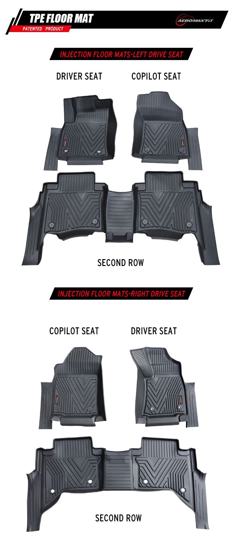 2Toyota Hilux floor mats