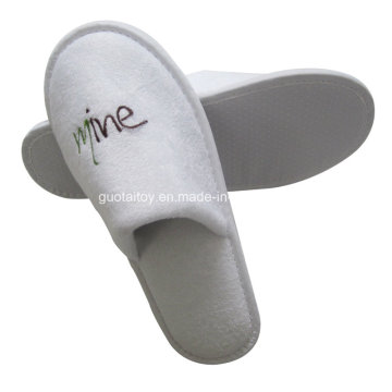 Soft High Quality Cotton Terry Hotel/SPA Slippers with Embroidery (GT-09768)