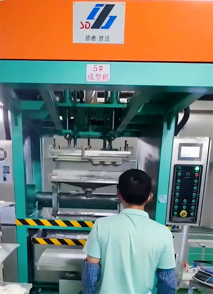 Automatic single-station turnover pulp forming machine