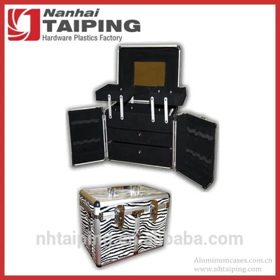 Zebra Aluminum Makeup Brushes Carry Case Makeup Kits Hairdressing Carry Cases