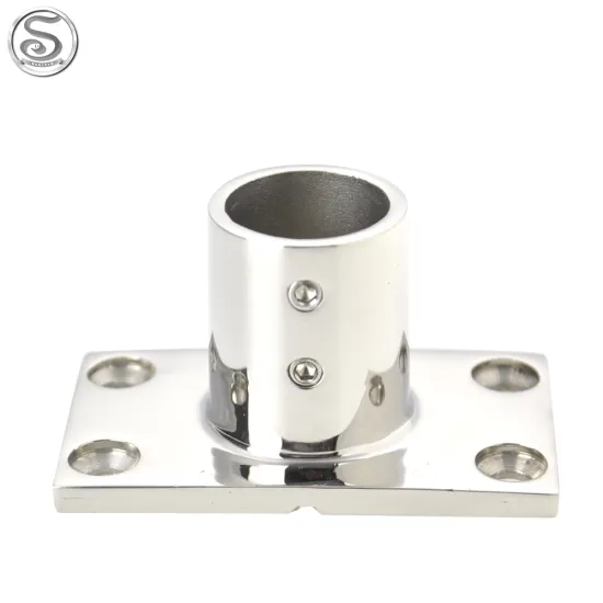 Casting Marine Hardware 90 Degrees Rectangular Base Stainless Steel 316 Mirror Silver Polish