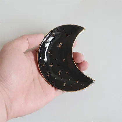 Nordic Ceramic Moon Shape Jewelry Dish