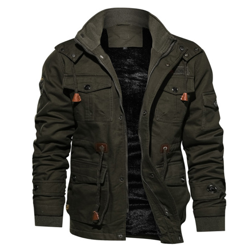 Winter Thickening Fleece Warm Military Style Track Jacket