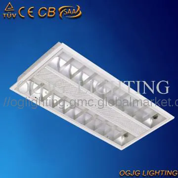 Recessed louver ceiling light, T5 2x14w fluorescent troffer light