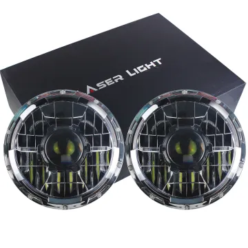 Newest 7" Round LED Projector Headlight Laser DRL for Jeep Off-Road SUV ATV UTV
