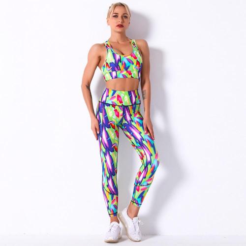 Conjunto de pantalón de yoga impreso por sublimación digital