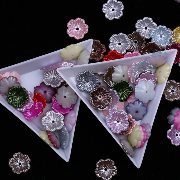 Mix Color Shell Flowers ABS Pearl Top-Drilled Carved Flower Charms - 12.5mm