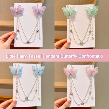 Princess Embroidery Butterfly Hairpin Pair for Sweet Girls