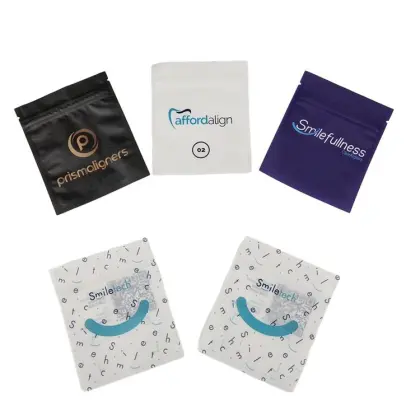 Clear Zip Lock Smile Invisible Aligners Reusable Sachet Bags
