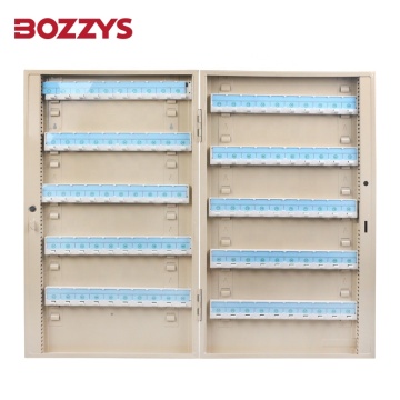 BOZZYS 370x60x620mm Steel Wall-Mounted Key Cabinet with 80-Key Positions for Industrial Safety