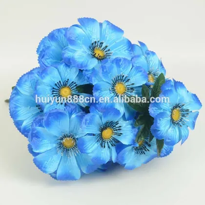 Decorative artificial flowers orchid bouquet glossy fabric seven petals orchid flowers