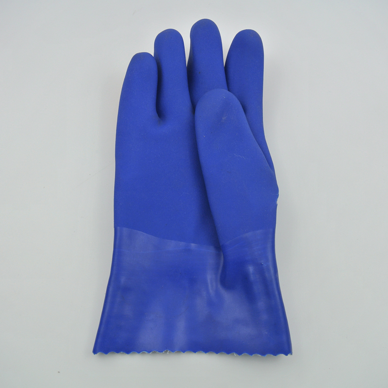 Guantes de PVC azules con TPR