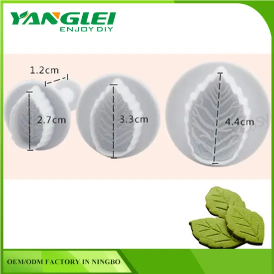 3Pcs Leaves Shaped Fondant Cake Decorating Sugarcraft Cutter Plunger Mold Mould