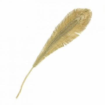 Gold Feather Embroidered Patch Embroidery Applique