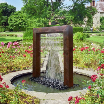 Landscape Rectangular Corten Steel Water Fountain