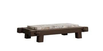 Cozy Velvet Upholstered Coffee Table for Lounge Spaces