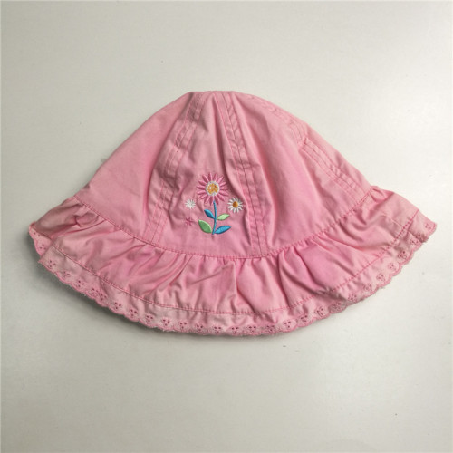 Cappello floreale del ricamo rosa dolce delle ragazze