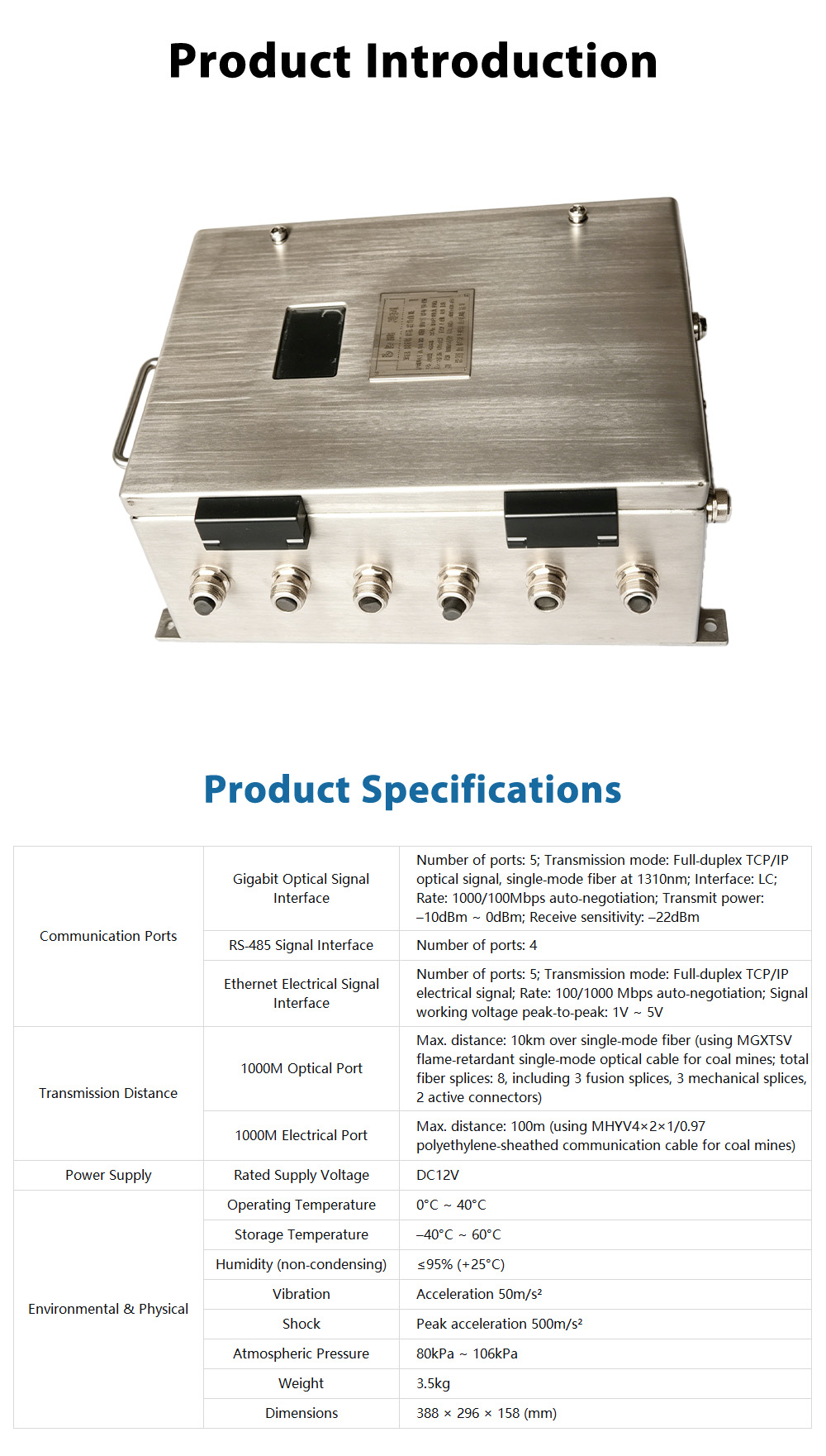 KJJ12 Mining Explosion‑Proof Products (Class I)