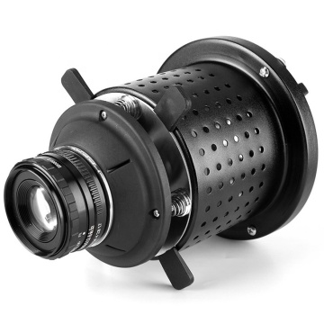 50mm Lens Bowens Mount Optical Snoot Spotlight for Studio Flash LED Light with Built-in Geometry Graphics Adjustment