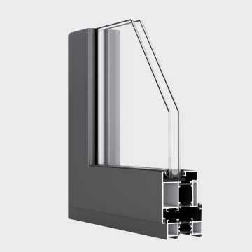 Rain-Proof Gray Aluminum Glass Casement Windows