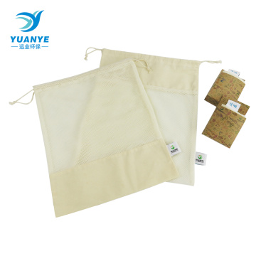 mesh gift organic cotton bag with draw string