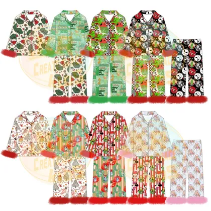 Custom Children Girls Christmas Clothing Set - Boutique Outfit for Kids