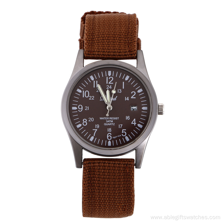 Fashion Woven Calendar Military Quartz Watch