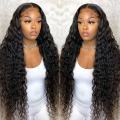 WIG Frontal Wave Deep Wave شفاف 13x4 13x6 HD توری خط کلاه گیس موهای انسانی برای زنان 40 اینچ کلاه گیس توری موهای انسانی فرفری