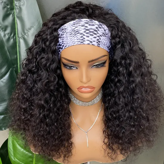 Wholesale Burmese Curly Cuticle Aligned Natural Color Glueless Wig