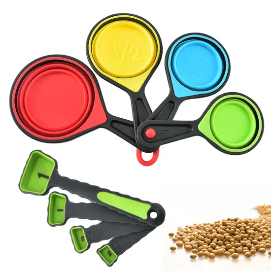 Smartpan Colorful 8-Piece Collapsible Silicone Measuring Cup and Spoon Set
