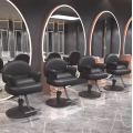 Silla de peluquería gris muebles múltiples muebles de salón reclinando silla de barbero silla de salón de belleza dorada ajustable