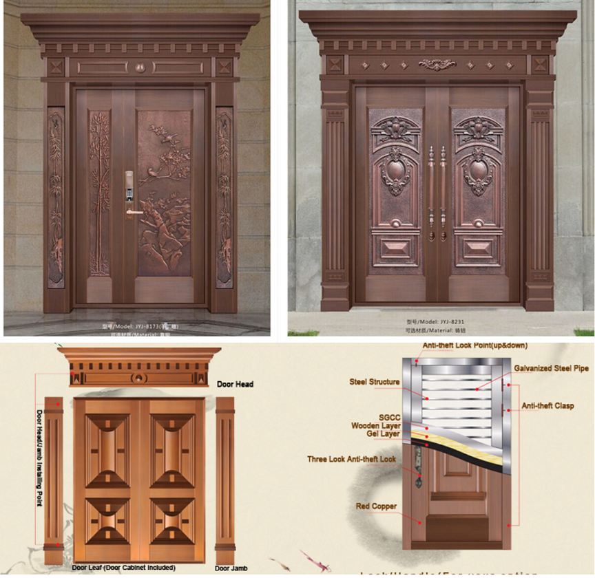 copper door design