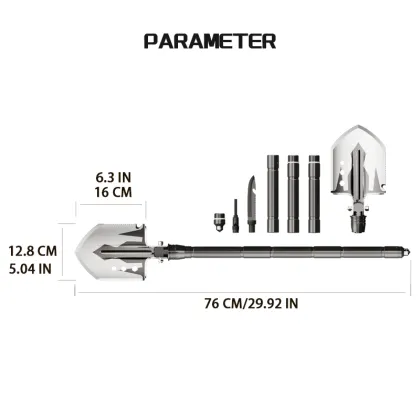 Yuantoose Aluminum Camping Self-Defense Folding Multifunctional Outdoor Engineer Shovel