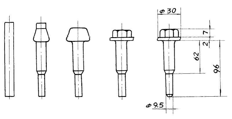 Collection of Hexagon Small Flange Bolt Cold Heading Processes