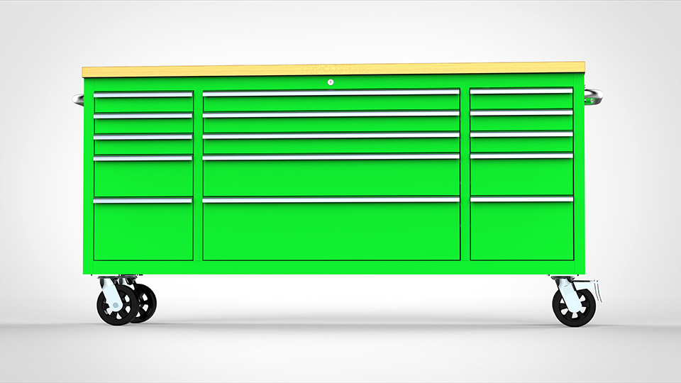 72 Inch Powder-Coated Green Cabinet