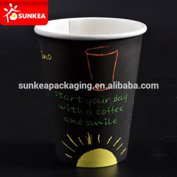 Disposable custom recycled black paper cup