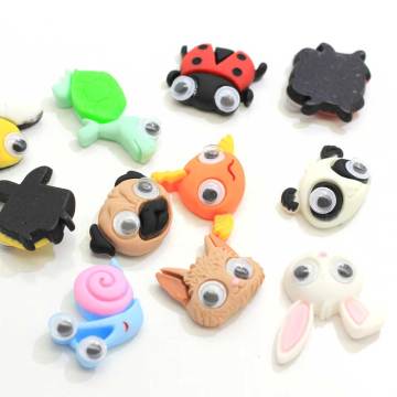 Oeil actif mignon animaux cheveux accessoires ornement résine Cabochon Scrapbooking ornements bricolage coque de téléphone accessoires