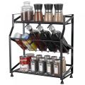 3 Tier Standing Kitchen Spice Rack Storage Organizer